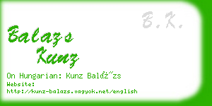 balazs kunz business card